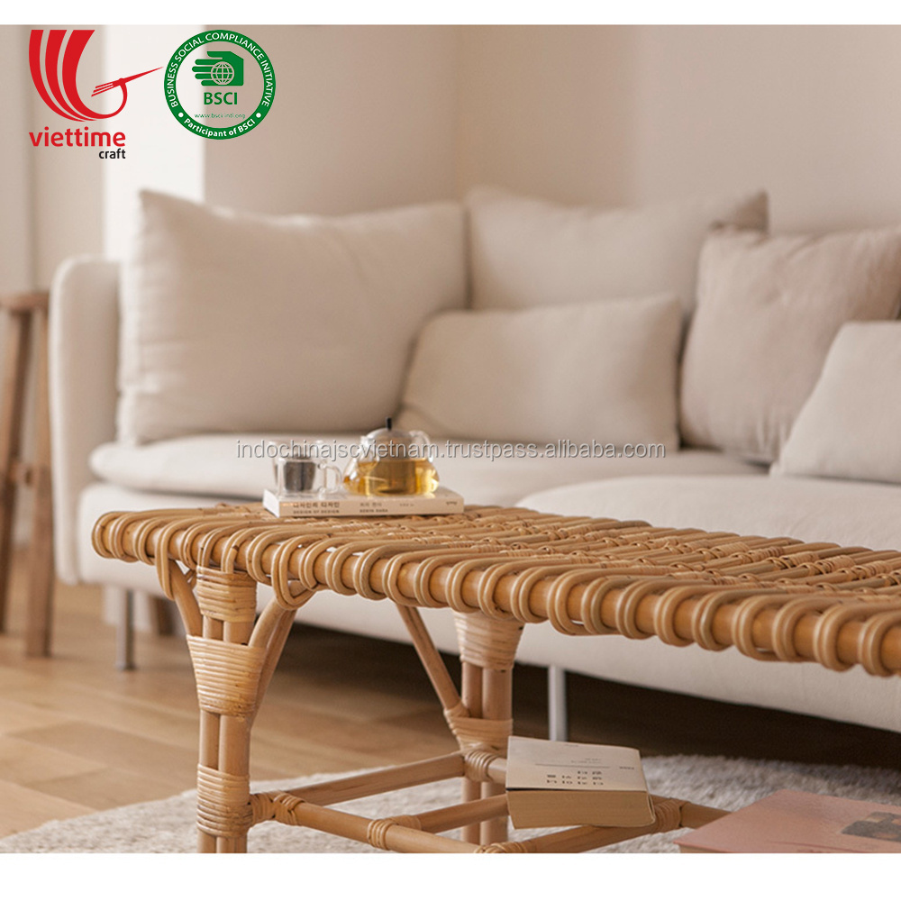 Antique Rattan bench in natural wholesale