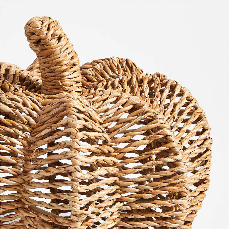 Organic Warmth Woven Pumpkin Made Of Seagrass And Rattan For Halloween Decoration And Storage Handicraft