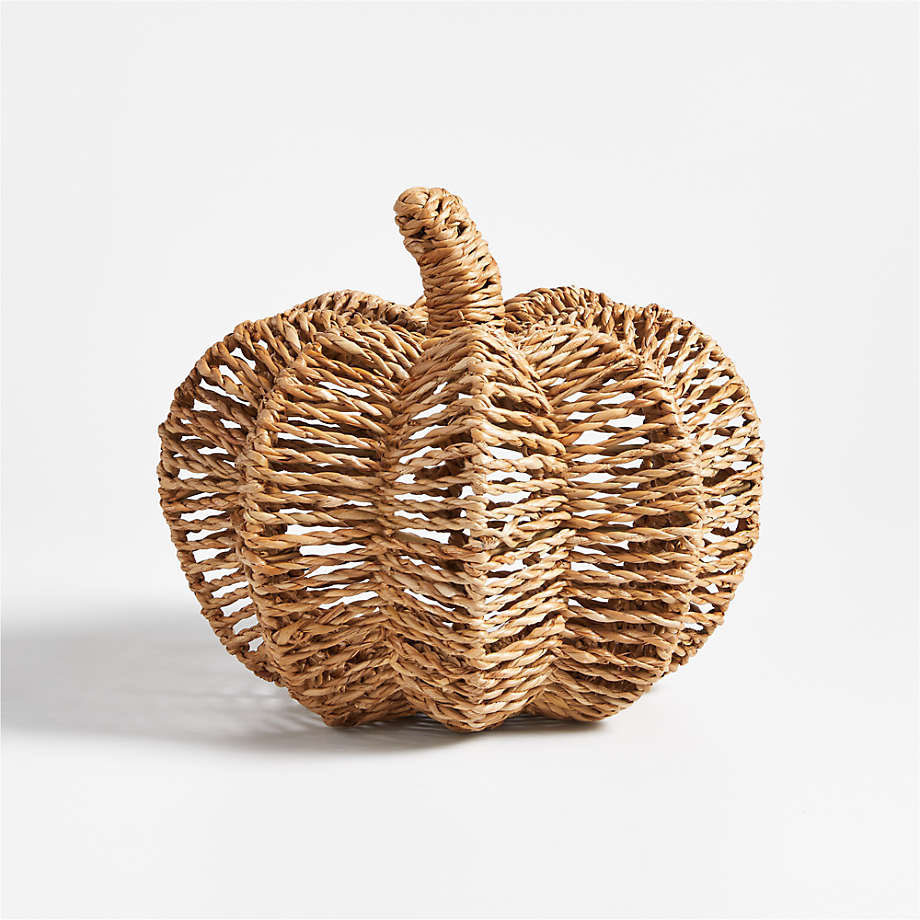 Organic Warmth Woven Pumpkin Made Of Seagrass And Rattan For Halloween Decoration And Storage Handicraft