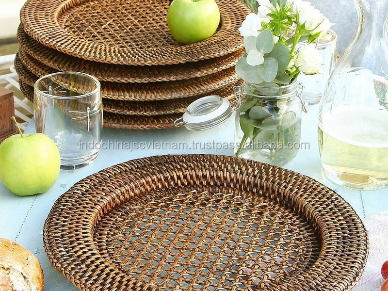 Handmade rattan Plate holder charger