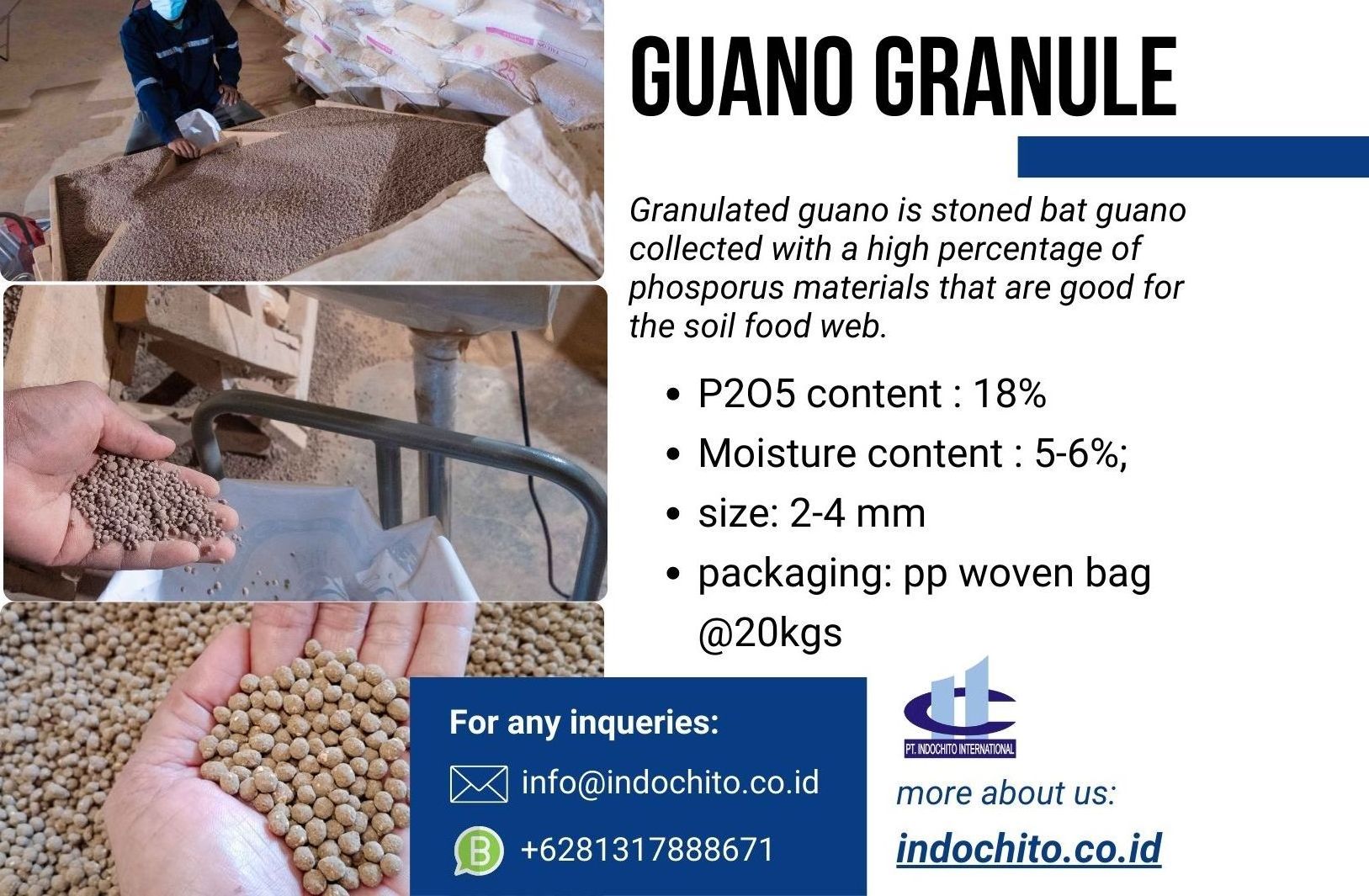 Guano Granule Organic Fertilizer High in Phosporus