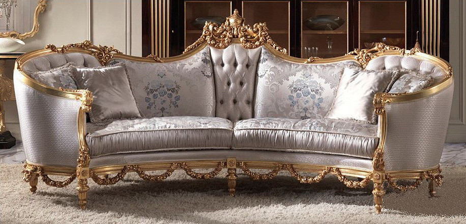 Racoco Baroque Sofa  Set  Furniture, 3 Seat classic upholstered living room furniture