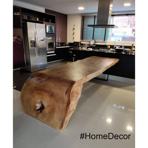 Suar / Acacia / Walnut Wood Log Dining Table Design  , Live Edge Furniture