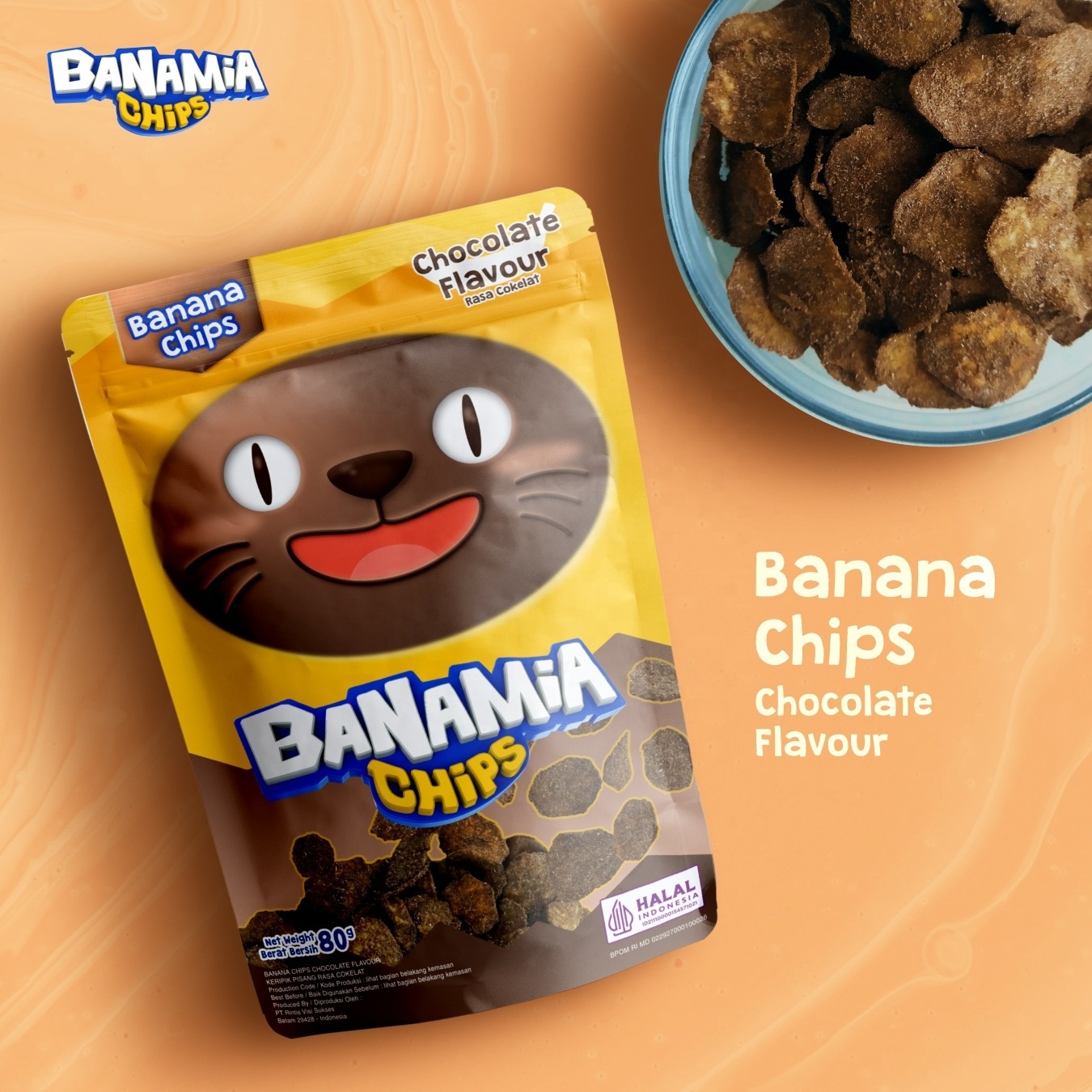 Premium Artisanal Yellow Banana Chips Fresh Crispy Dried Snacks with Chocolate Flavour Soft Texture Salty Taste Bag Packaging