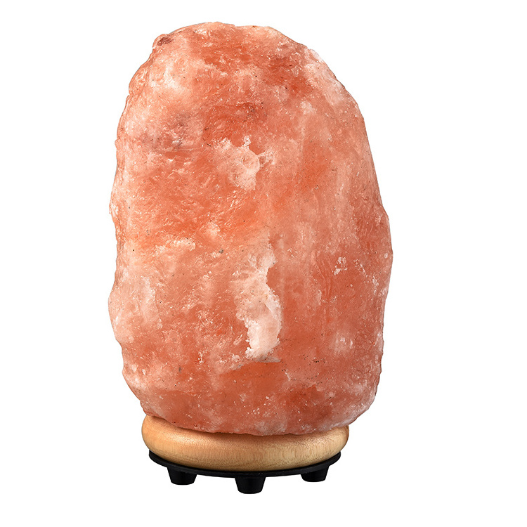 Wholesale Dimmer Switch 15w Bulb Wooden Base Decoration Natural Crystal Rock Stone Pink Himalayan Salt Lamps