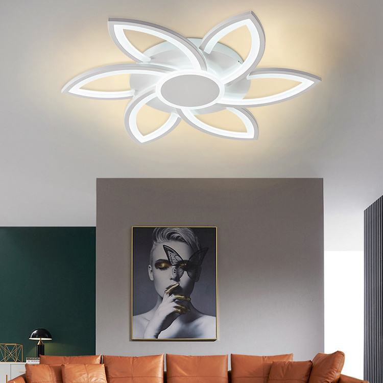 Modern Decorative Flower Shape Bedroom Lamp Warm White Living Room Light Fashion Home Led Ceiling Lights Fixture