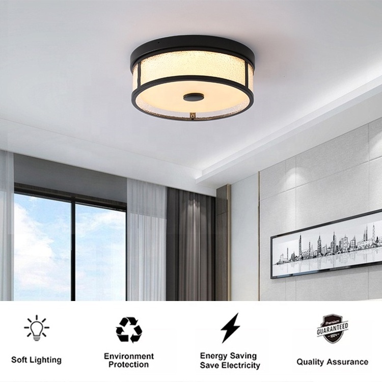 Modern Luxury Gold Black Surface Installation Bedroom Light Simple Dimmable 18w 24w Led Ceiling Light