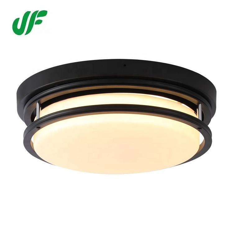 Hot 18w American Style Black Round Light Fixtures Ceiling Dimmable Flush Mount 3cct Led Ceiling Light For Bedroom Living Room