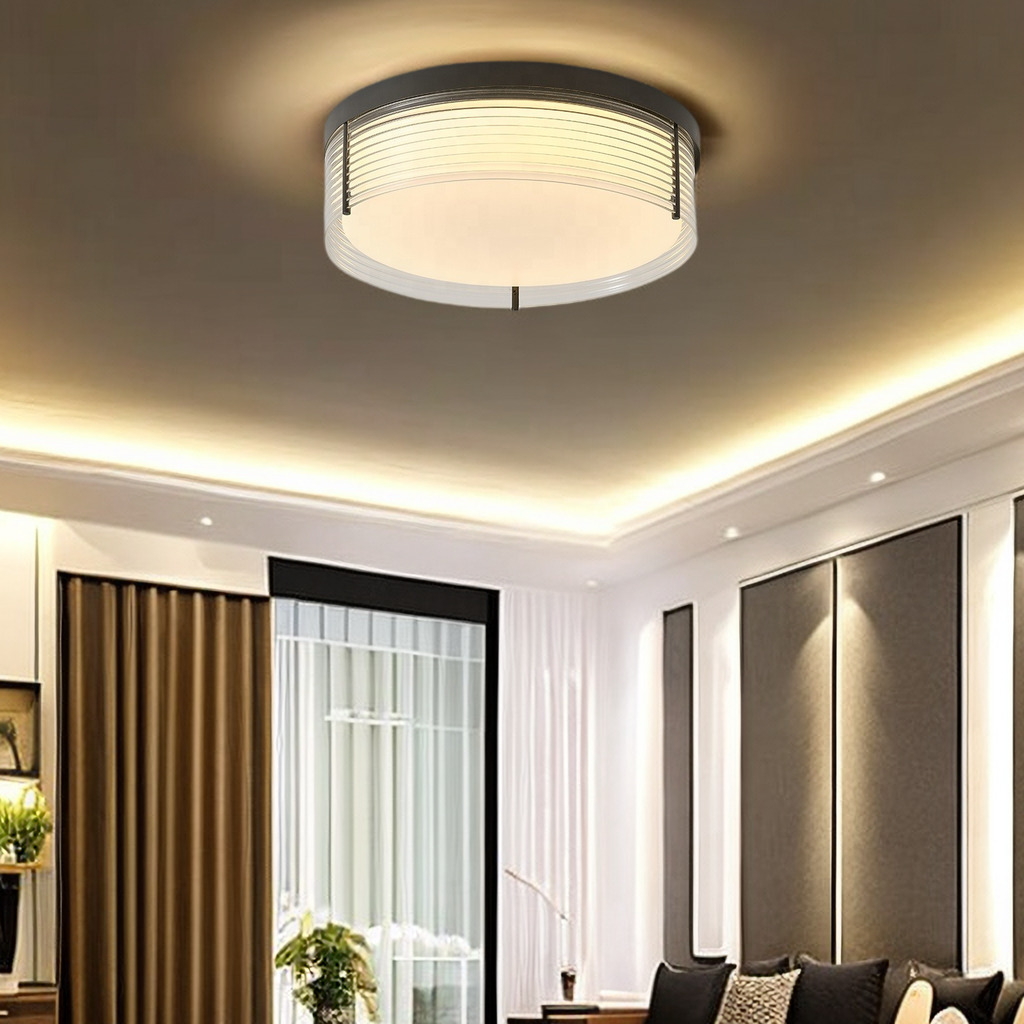 2023 New Trend Surface Mounted Ceiling Lamp 3cct Dimmable 24w Modern Round Shape Acrylic Led Ceiling Light For Living Room