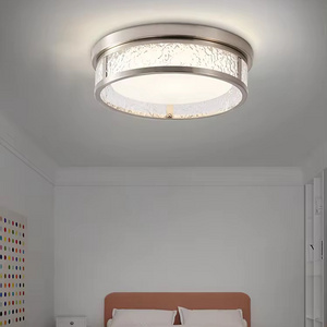 Modern Luxury Indoor Lighting 24w Round Shape Glass Led Ceiling Light For Home Living Room Bedroom Decorative