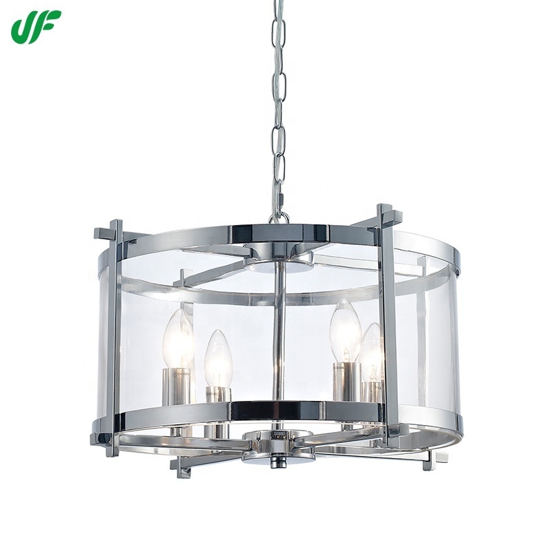 4-light Large Modern glass shade pendant light fixture