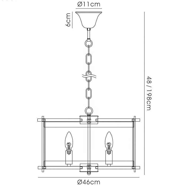 4-light Large Modern glass shade pendant light fixture