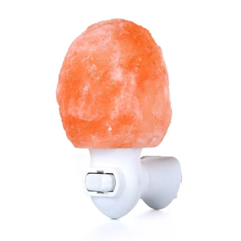 Natural Shape Handcrafted Himalayan Salt Crystal Wall Plug in Night Light