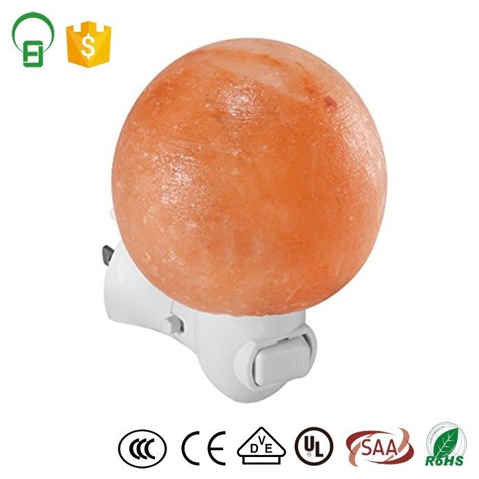 Natural Shape Handcrafted Himalayan Salt Crystal Wall Plug in Night Light