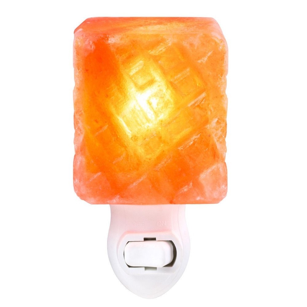 Natural Shape Handcrafted Himalayan Salt Crystal Wall Plug in Night Light