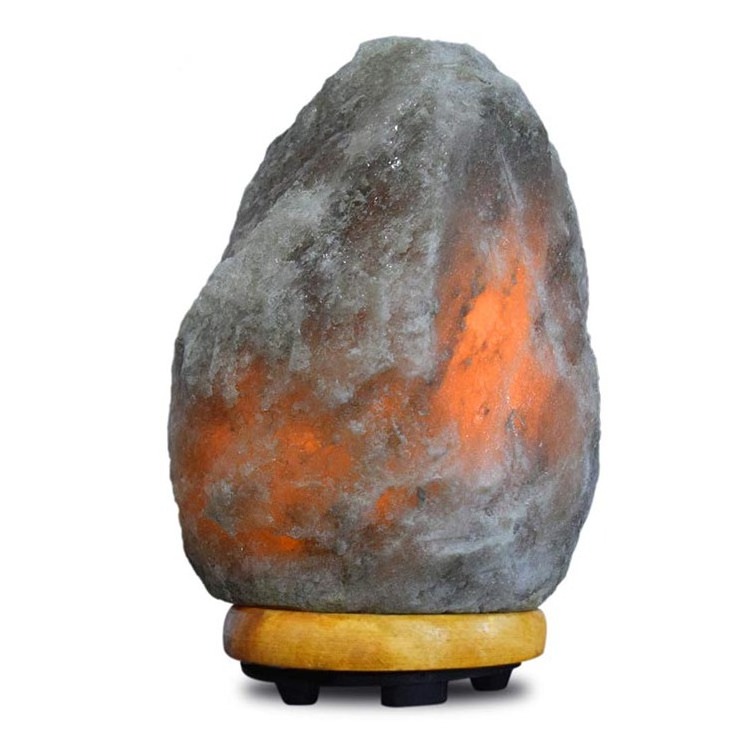 Wholesale Dimmer Switch 15w Bulb Wooden Base Decoration Natural Crystal Rock Stone Pink Himalayan Salt Lamps