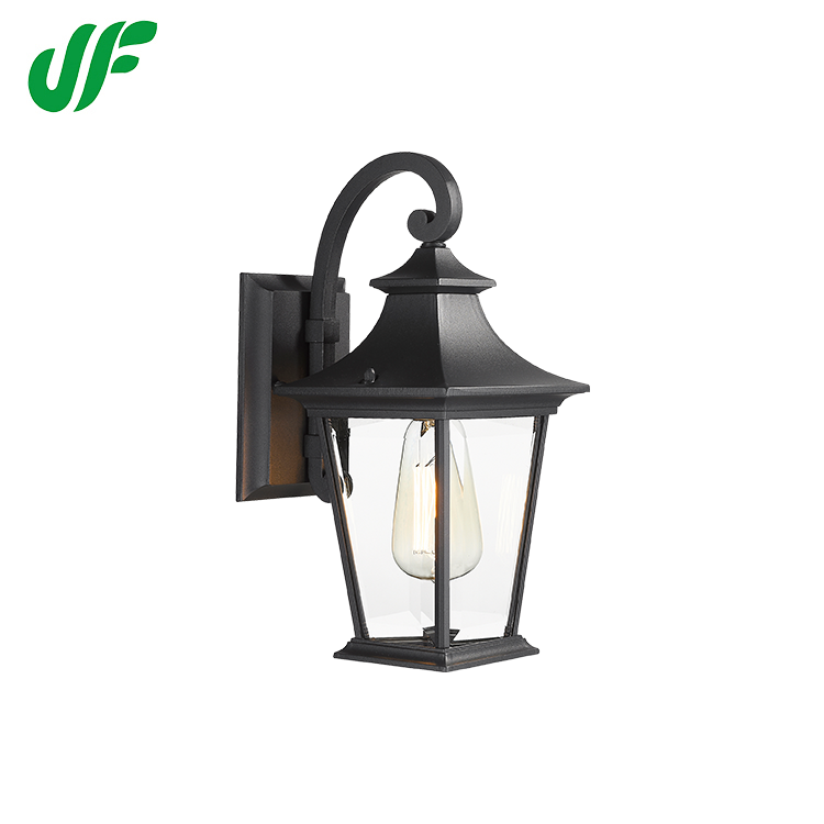 Outdoor Villa Courtyard Exterior Wall Light New Chinese Gate Pillar Light Aluminum Glass Wall Mounted Lamp E26 Retro Wall Light