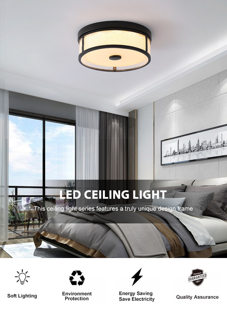 Contemporary Flush Mount Top Lights Nordic Black Brass Corridor Aisle Balcony Hallway Light Dimmable LED Ceiling Lamp