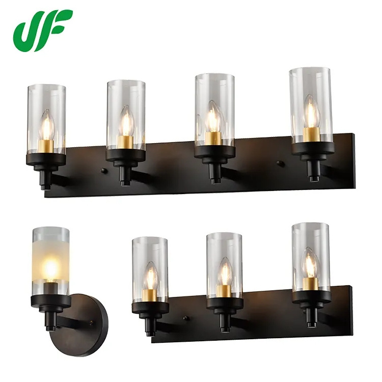 Hot sale Double Glass For Bathroom E26 E27 60W 1light 2light 3light 4light Morden Wall Lamp