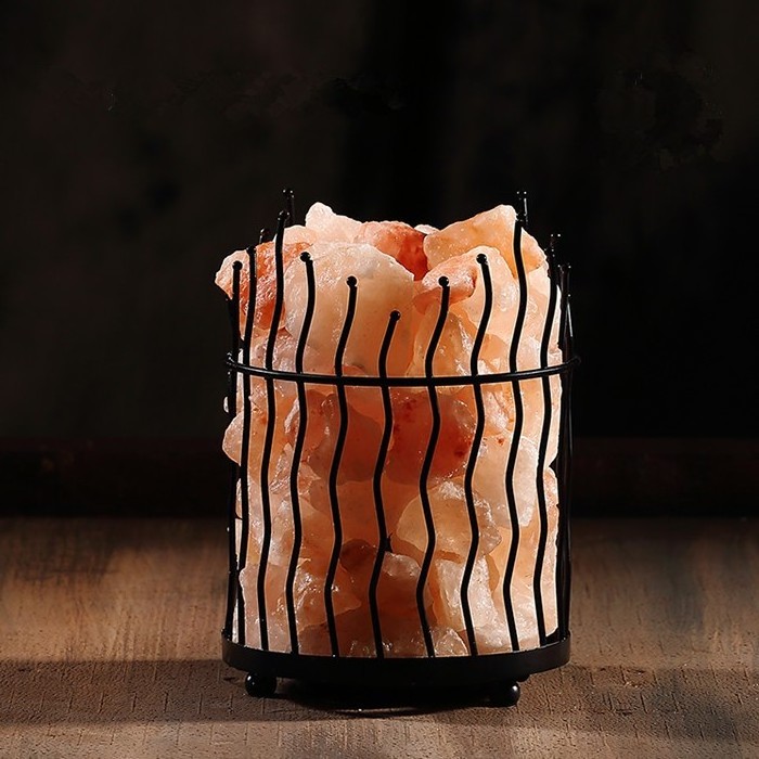 New Series Christmas Gifts Metal Basket Brick Himalayan Salt Lamp