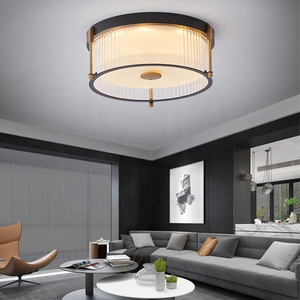 Simple Design Indoor Decorative Round Flush Mount Light Fixture 18w 3cct Dimmable Round Glass Led Ceiling Lights Modern