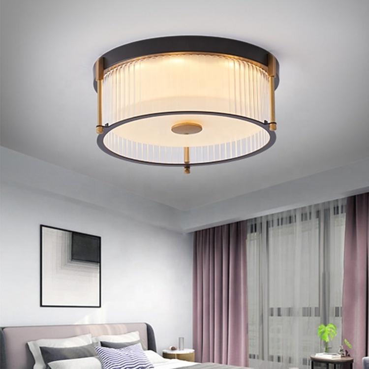 Simple Design Indoor Decorative Round Flush Mount Light Fixture 18w 3cct Dimmable Round Glass Led Ceiling Lights Modern