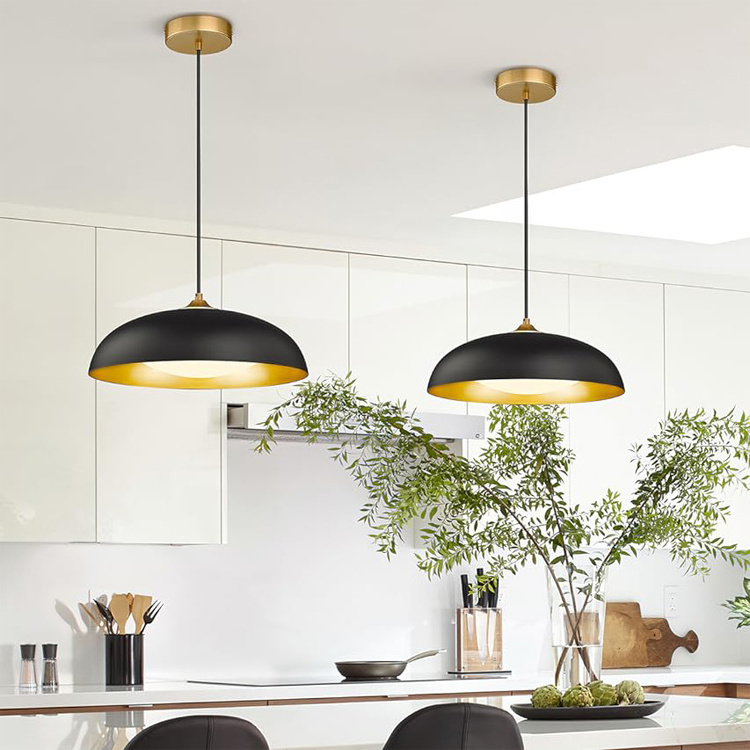 Energy Saving Home Hanging Chandelier 5cct Dimming Black Gold Modern Round Led Pendant Lights For Kitchen Island Bar Dining Room