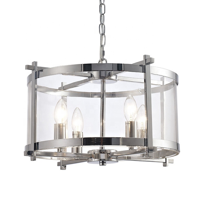 4-light Large Modern glass shade pendant light fixture