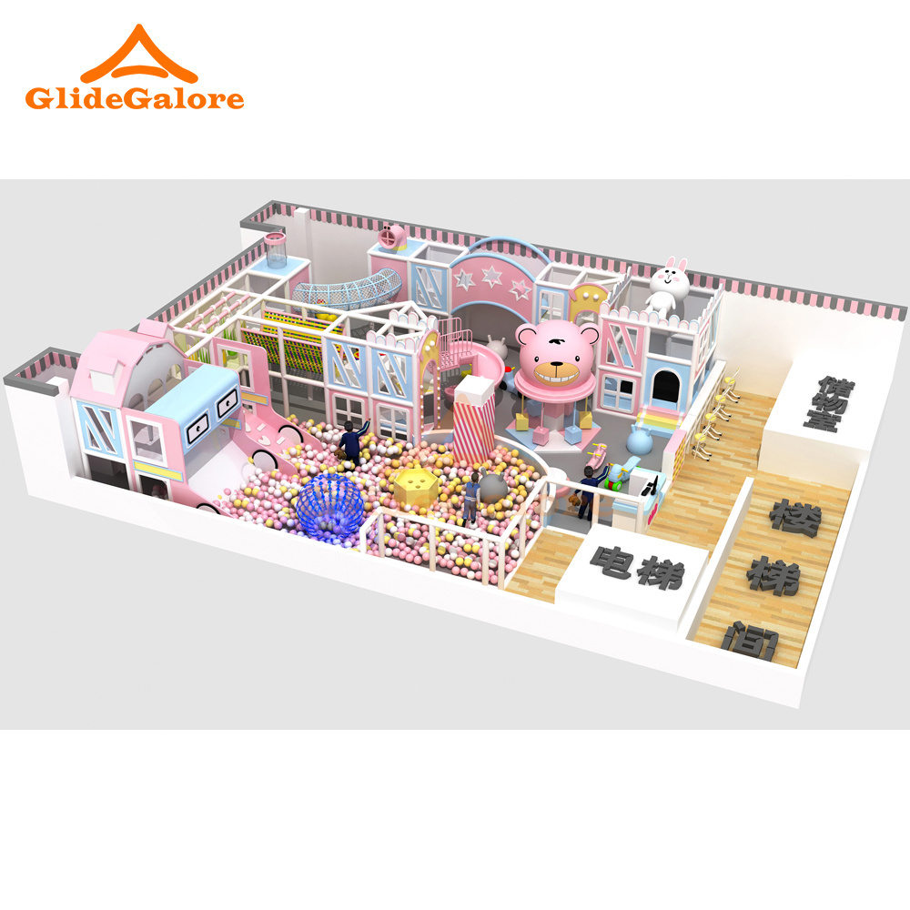 GlideGalore Soft play Slide Swing Set Equipment Commercial Rides Modern Castle Stainless Steel indoor playground Price