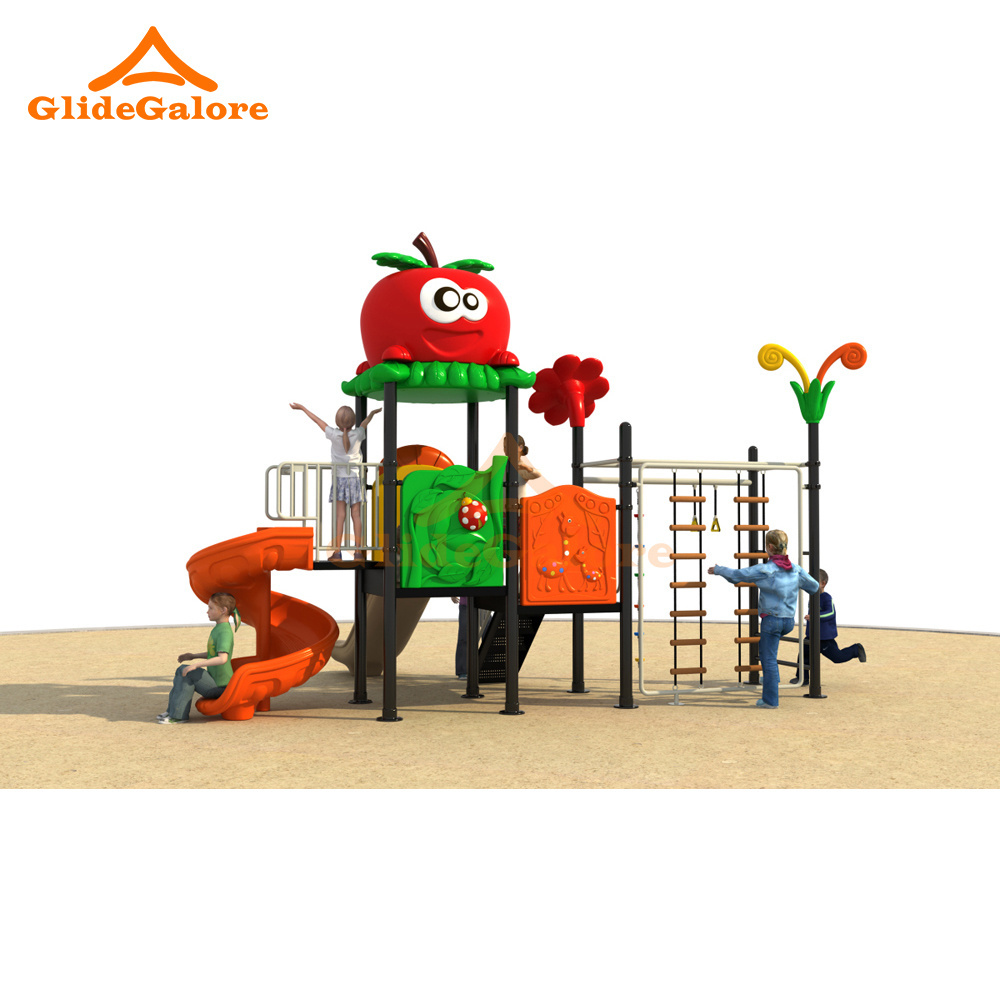 GlideGalore Outdoor Playground set Cosmic Adventure Ninja Playground with Climbing Features in Nature's Realm