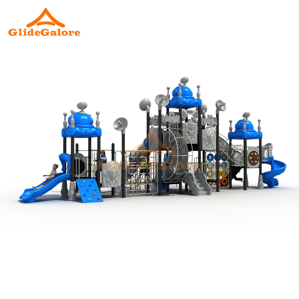 GlideGalore Outdoor Playground Slide Outdoor Adventure Zone Kids Slide Swing and Playhouse Set Where Dreams Begin