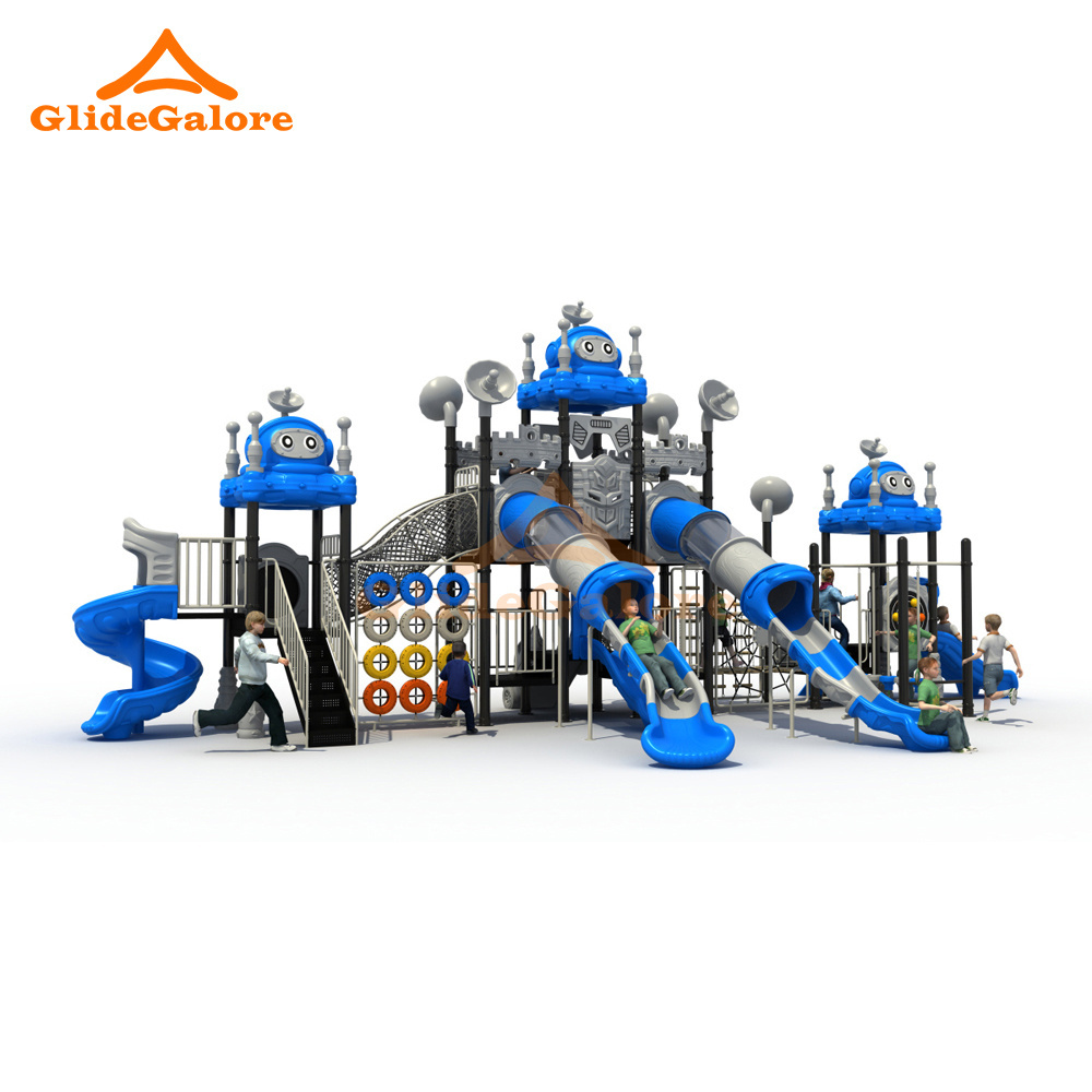 GlideGalore Outdoor Playground Slide Outdoor Adventure Zone Kids Slide Swing and Playhouse Set Where Dreams Begin