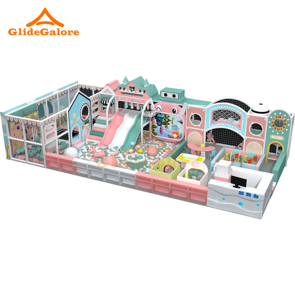 GlideGalore Soft play Slide Swing Set Equipment Commercial Rides Modern Castle Stainless Steel indoor playground Price