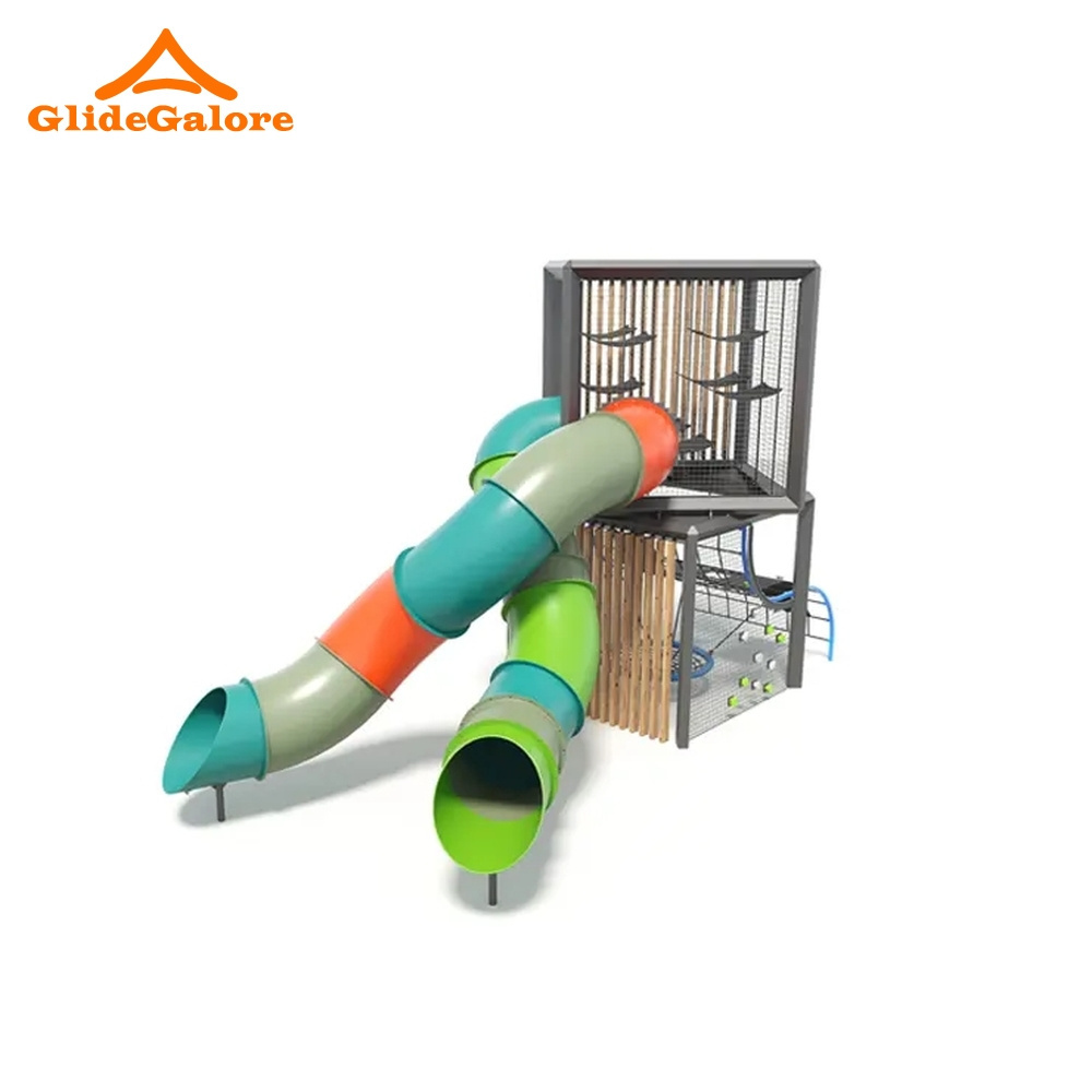 Cubic Tube Slide Playground Steel For Outdoor Scenic Area Expansion Children Kid's Play Facilities Amusement Equipment