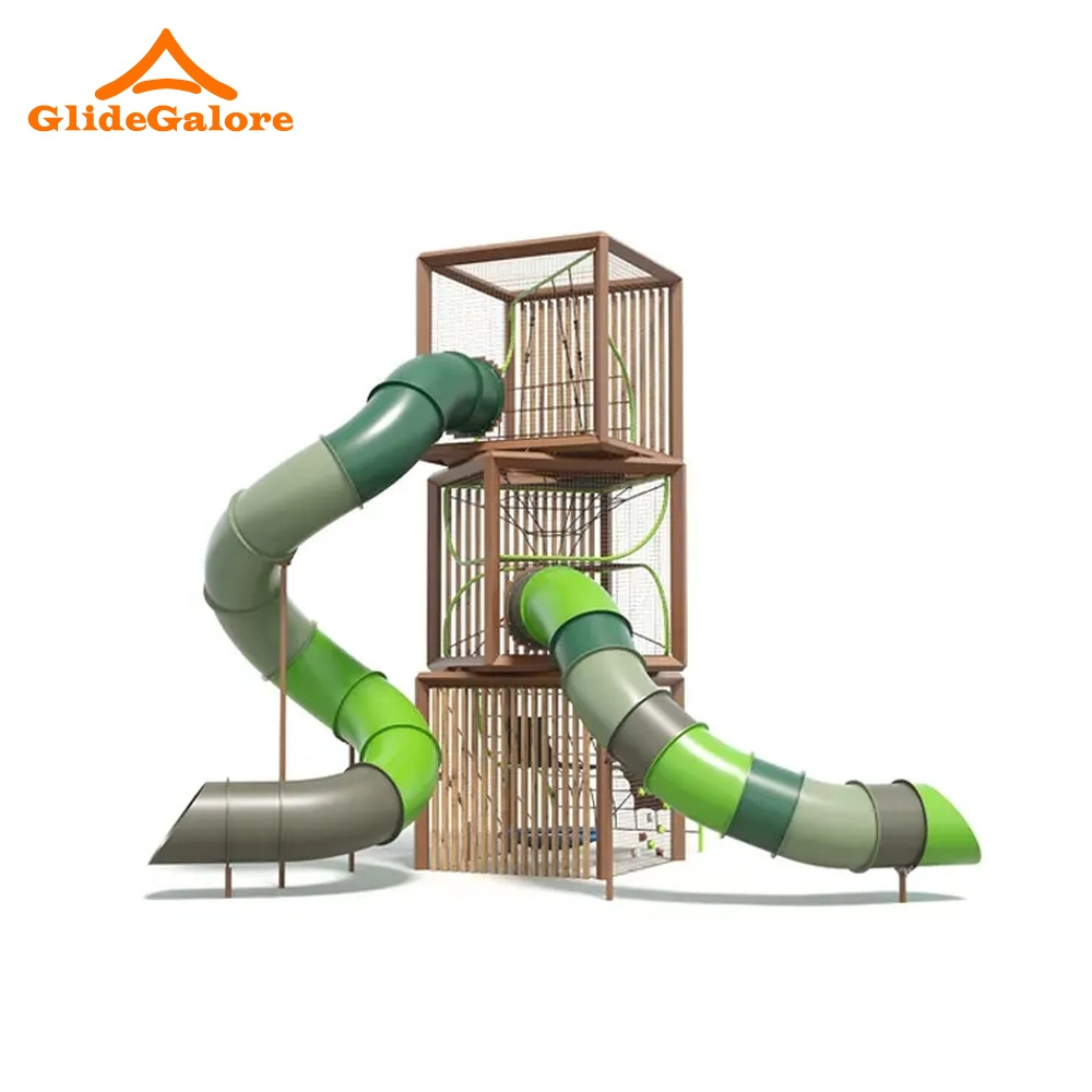 Cubic Tube Slide Playground Steel For Outdoor Scenic Area Expansion Children Kid's Play Facilities Amusement Equipment