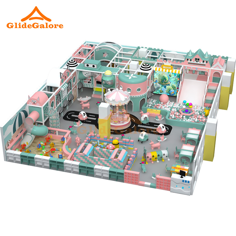 GlideGalore Soft play Slide Swing Set Equipment Commercial Rides Modern Castle Stainless Steel indoor playground Price