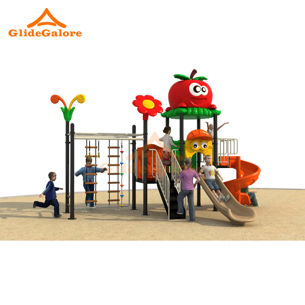 GlideGalore Outdoor Playground set Cosmic Adventure Ninja Playground with Climbing Features in Nature's Realm