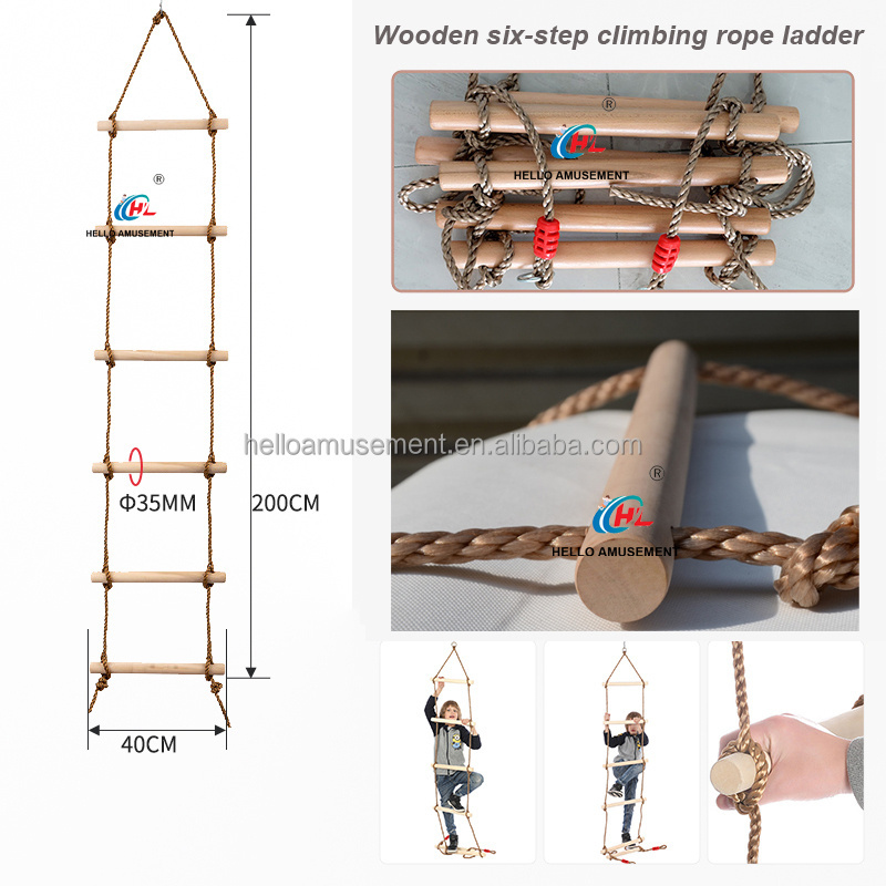 Wooden climbing ladders indoor sensory hanging training swing sensory play sensory swing for wholesale