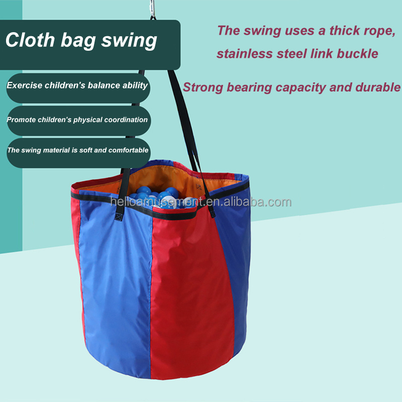 New design hanging cloth bag swings commercial toddler sensory training swing for indoor outdoor