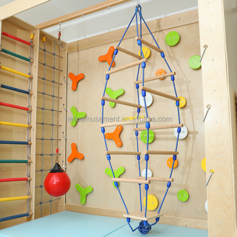 Children's sensory training equipment quadrangular stick ladder swing early education kindergarten climbing ladder on sale