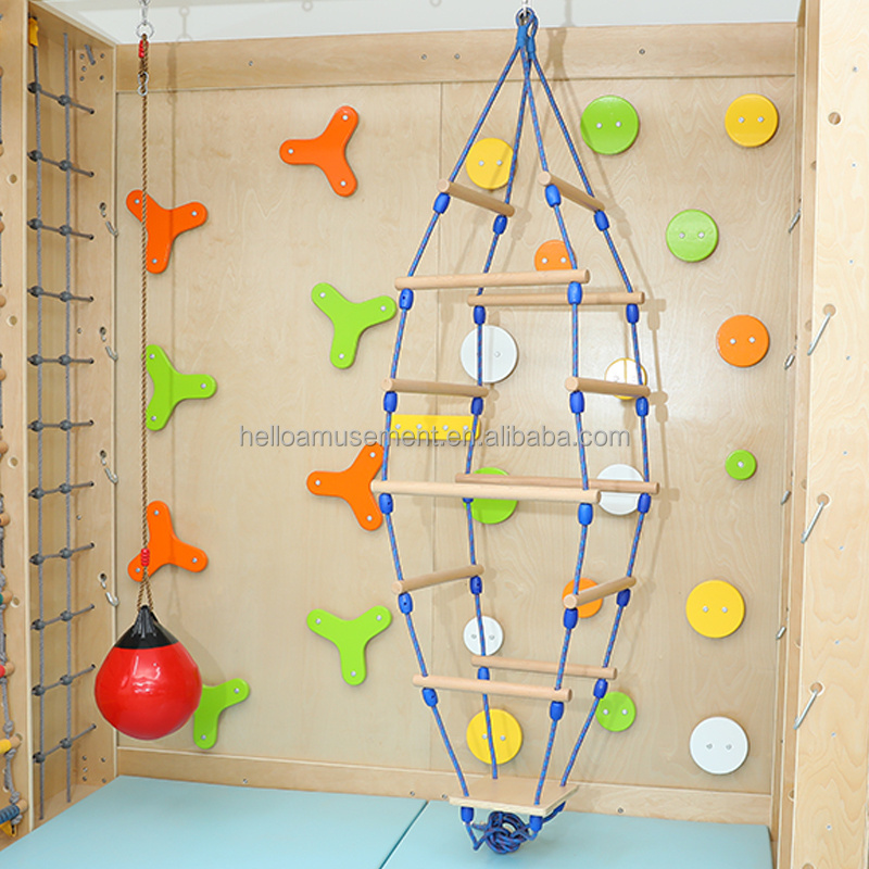 Children's sensory training equipment quadrangular stick ladder swing early education kindergarten climbing ladder on sale