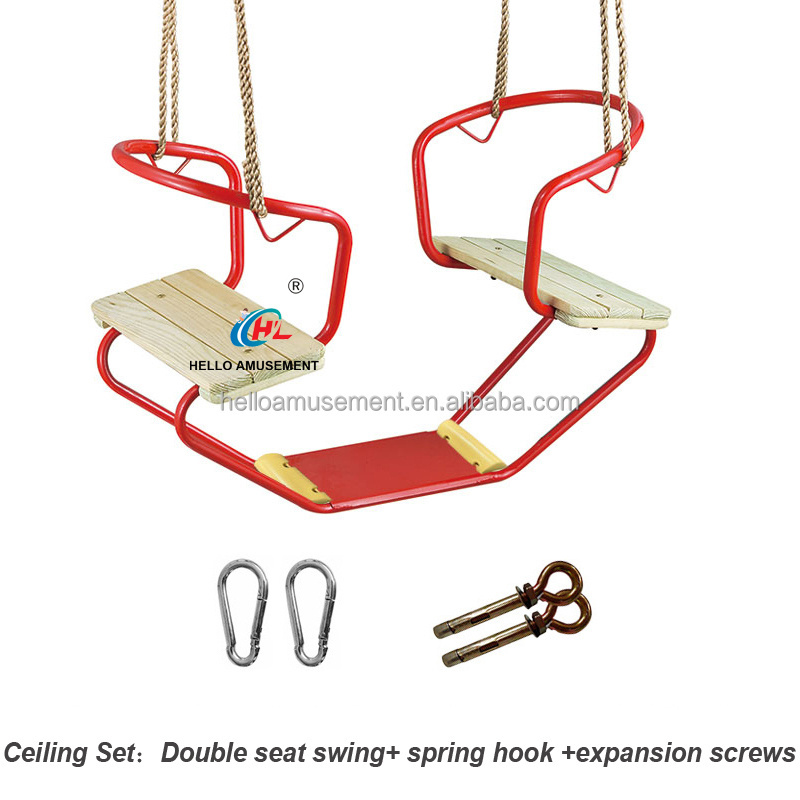 Double seats children interactive swings vestibular balance training equipment autism swing sensory play sensory swing for sale