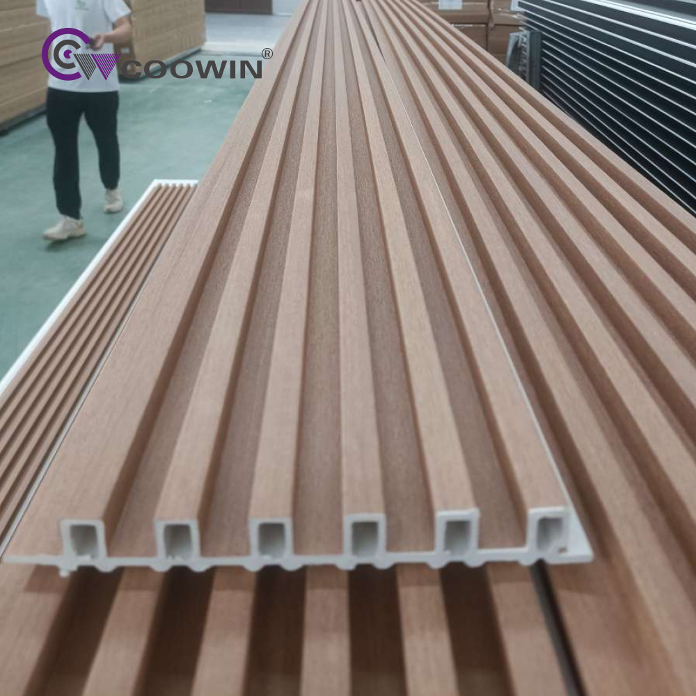 Coowin Modern Style Wood Plastic Composite Material wpc fluted panel Design wall panels interior home decoration