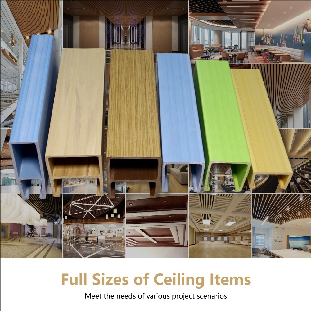 Wood Composite Faux Wood Beam WPC Roof Covering Ceiling Panel