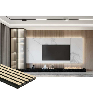 Sound proof wall panels Absorption Construction Decoration Material Polyester Fiber akupanel Slat wall panel Wood Acoustic Panel