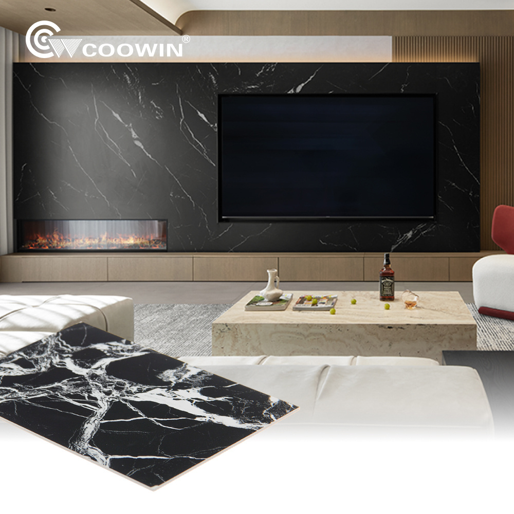 Custom Design PVC Waterproof uv Marble Board Alternative to marble PVC decorative marble panel for walls panel