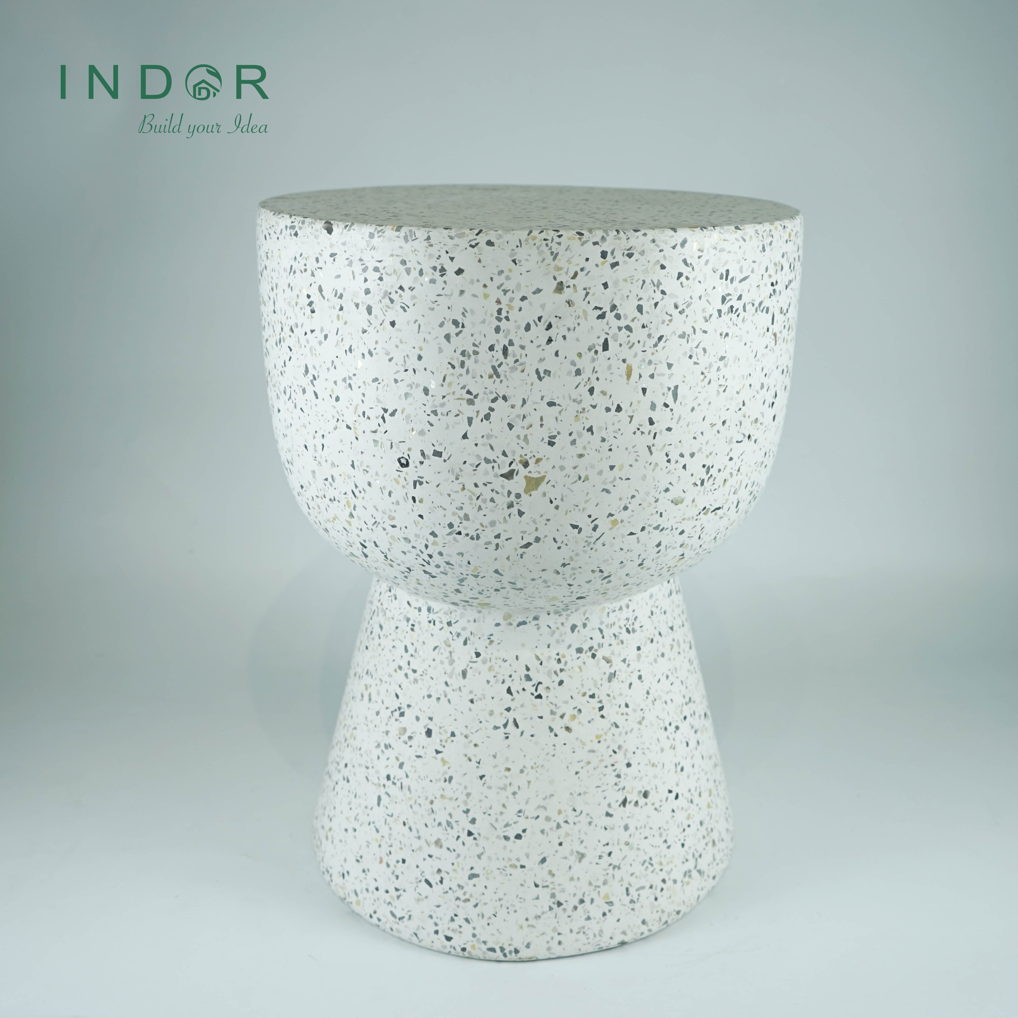 Classic Indoor Cement Plant Stand Concrete Outdoor Garden Supplies New Furniture Model ST73RDS1 White Terrazzo Garden Stools