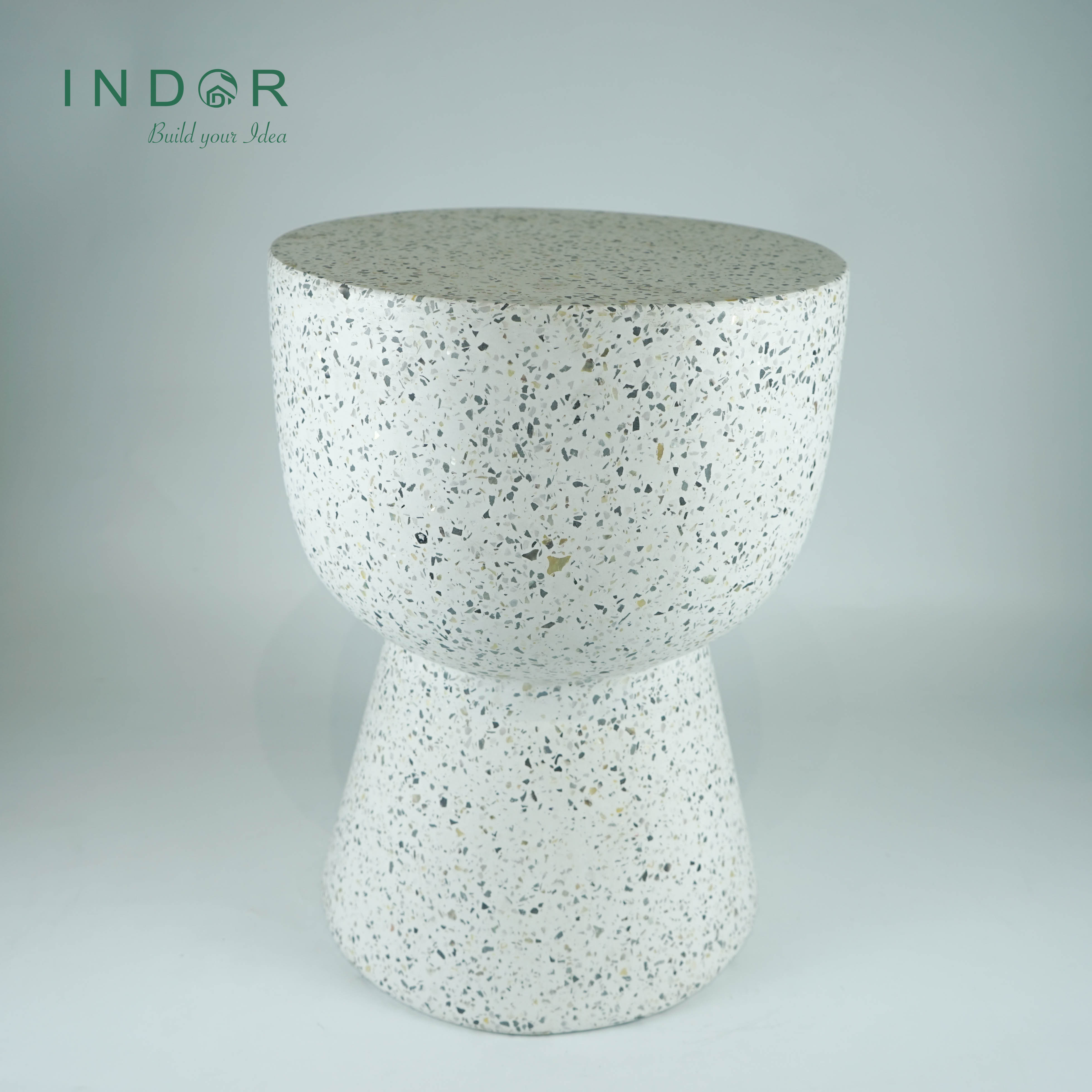 Classic Indoor Cement Plant Stand Concrete Outdoor Garden Supplies New Furniture Model ST73RDS1 White Terrazzo Garden Stools