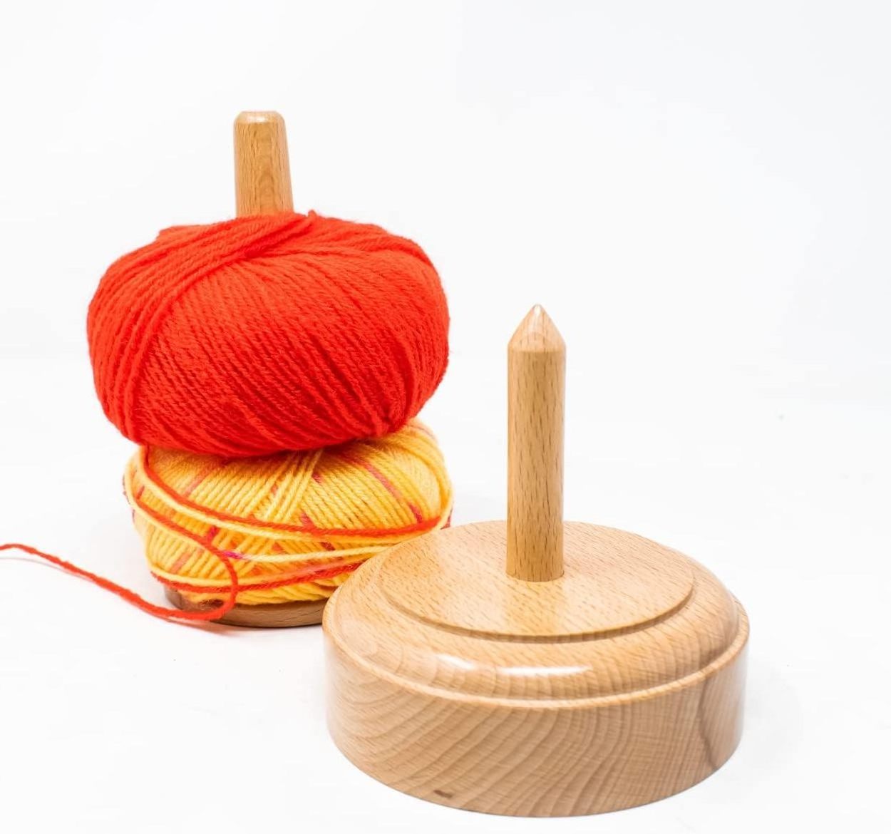 Wood Yarn Holder with Twirling Mechanism Classic Knitting Wooden Crochet & Thread Stand Storage Rack Knitting Accessories