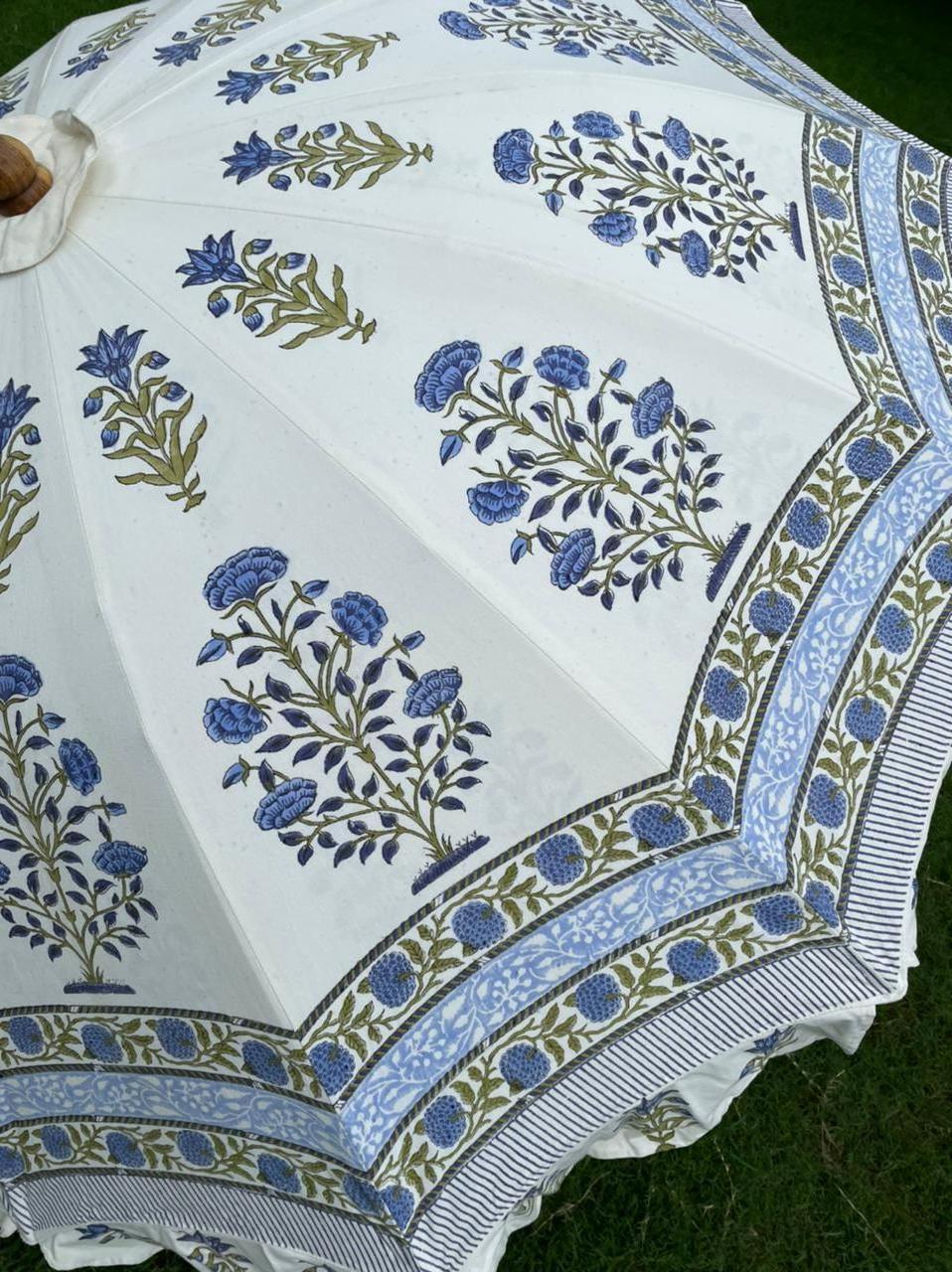 Garden Umbrellas in tribal embroideries from India- indian handmade traditional parasols